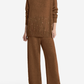 Elegant Fringed Flash Diamond Trim Knit Sweater Suit