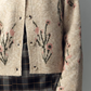Crew-Neck Floral Cardigan Sweater