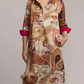 Long Sleeve Scarf Print Dress