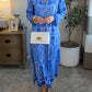 Elegant V-neck Printed Midi Dress