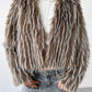 Faux Fur Open Front Loose Fluffy Coat