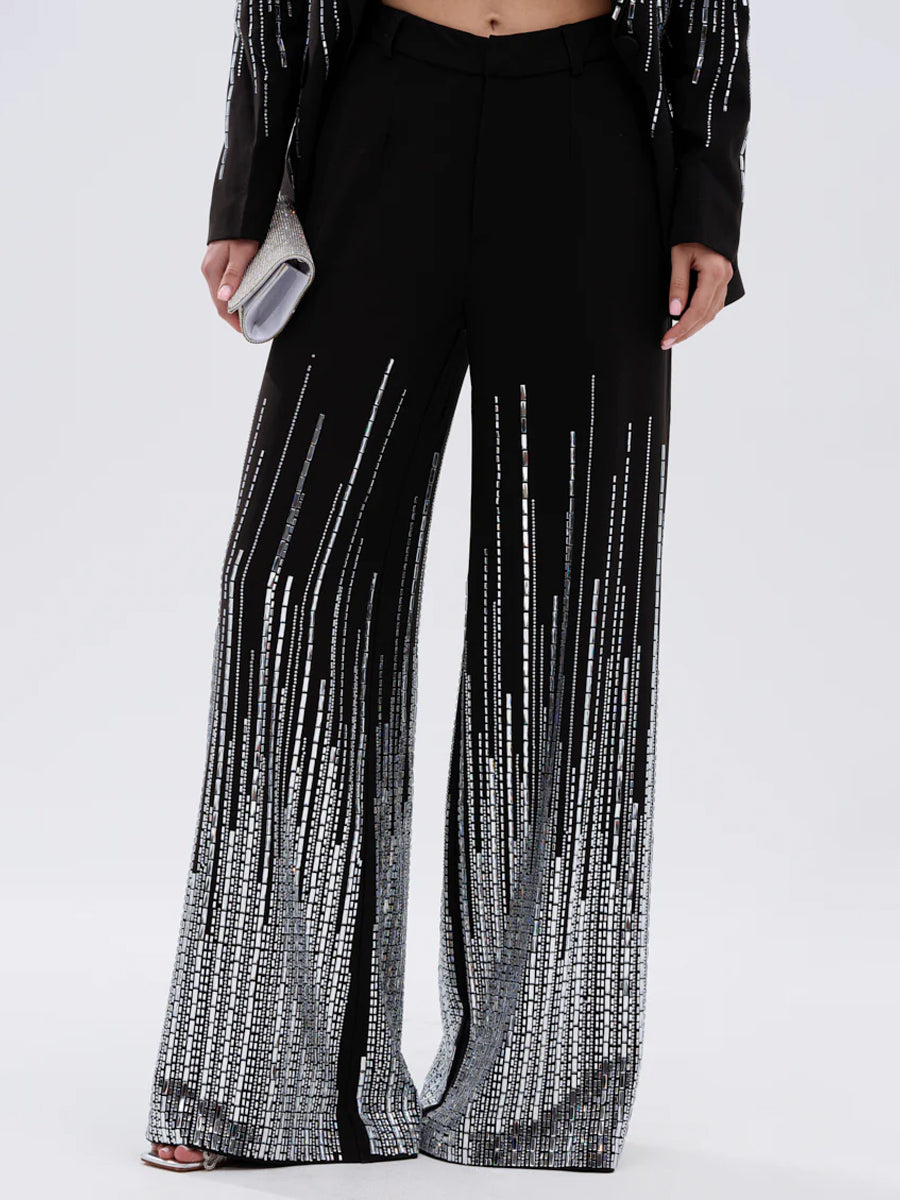 Sequined Sparkle Shine Blouse & Rhinestones Pants