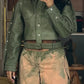 Detachable Belt Buttons PU Jacket