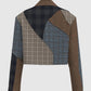 Plaid Print Patchwork Cropped Blazer