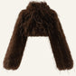 Fahion Faux Fur Cropped Coat
