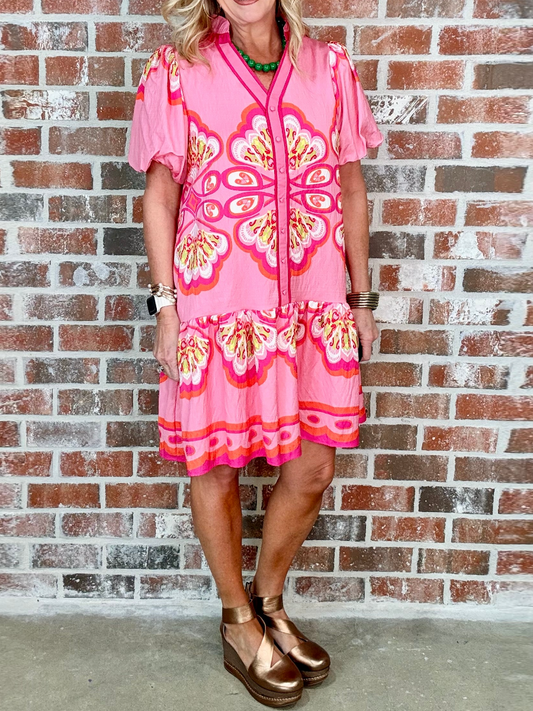 Boho Flutter Sleeve Tiered Mini Dress