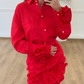 3D Rose Shirt & Skirt Two-Piece Set
