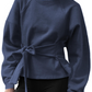 Crewneck Tie Knot Sweatshirt Pullover