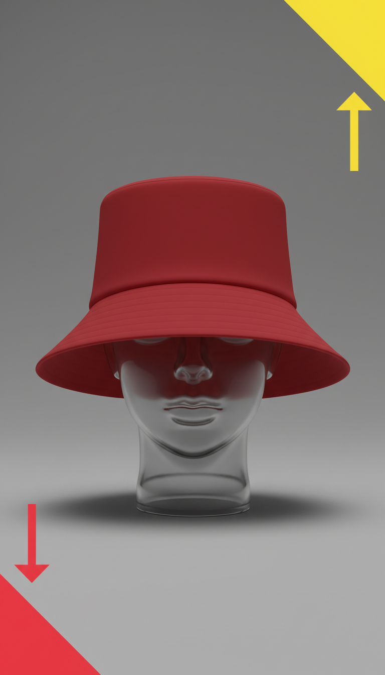 Structured bucket hat in Shanghai neon red