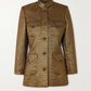 Jacquard Stand Collar Gold Coat