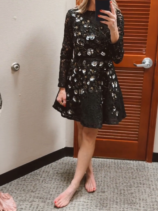 Lace Floral Embroidered Mini Dress