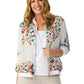 Embroidered Soft Bomber Jacket in White