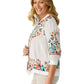 Embroidered Soft Bomber Jacket in White
