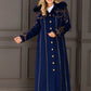 Embroidered Sapphire Maxi Coat