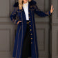 Embroidered Sapphire Maxi Coat