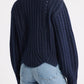 Chevron Hem Cable Cardigan