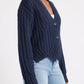 Chevron Hem Cable Cardigan
