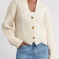 Chevron Hem Cable Cardigan