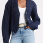 Chevron Hem Cable Cardigan