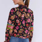 Floral Print Mock Neckline Top