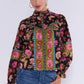 Floral Print Mock Neckline Top