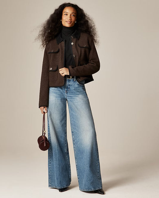 Wool Blend Knit Jacket