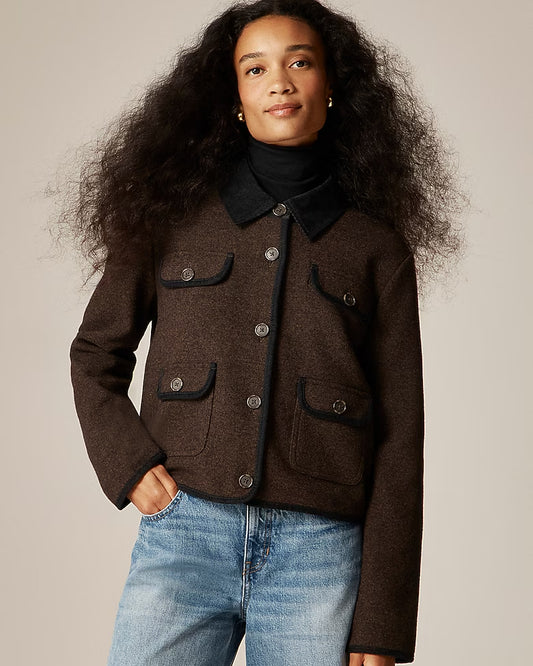 Wool Blend Knit Jacket