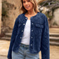 Denim Long Sleeve Button Down Coats