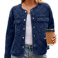 Denim Long Sleeve Button Down Coats