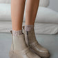 Women's Leather Elastic Detail Boots