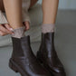 Women's Leather Elastic Detail Boots