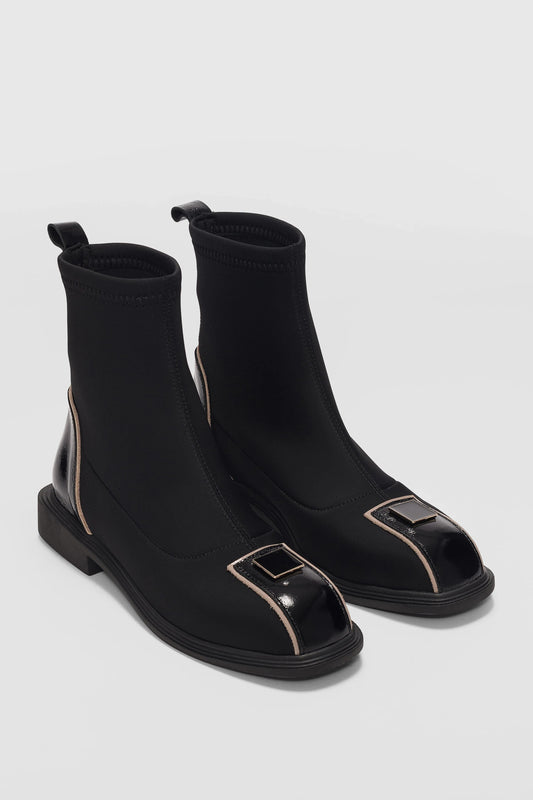 Women's Square Decoration Stretch Boots