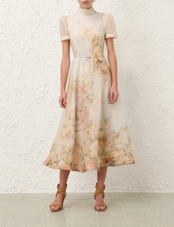 The Linen Picnic Midi Dress