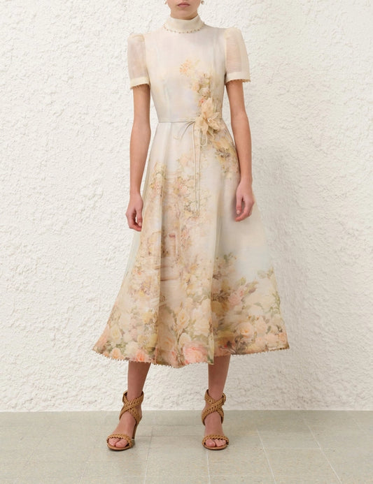 The Linen Picnic Midi Dress
