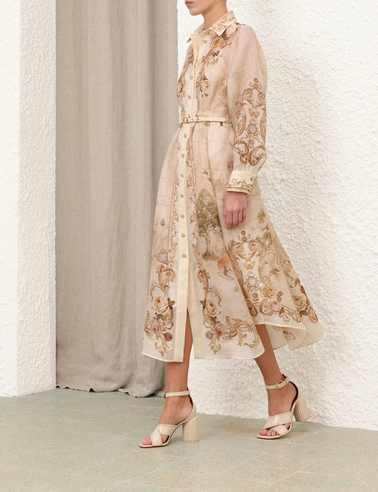 The Silk Buttoned Midi Dress