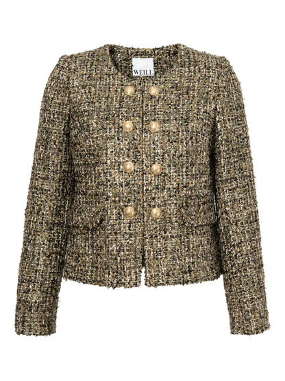 Bronze Tweed Long Sleeve Jacket