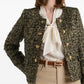 Bronze Tweed Long Sleeve Jacket
