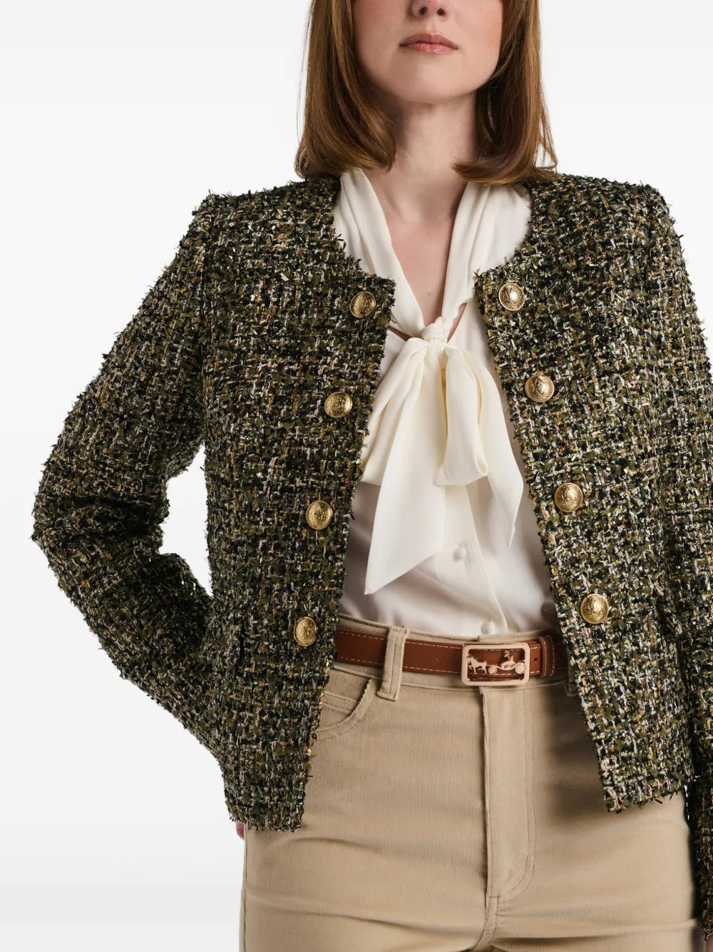 Bronze Tweed Long Sleeve Jacket
