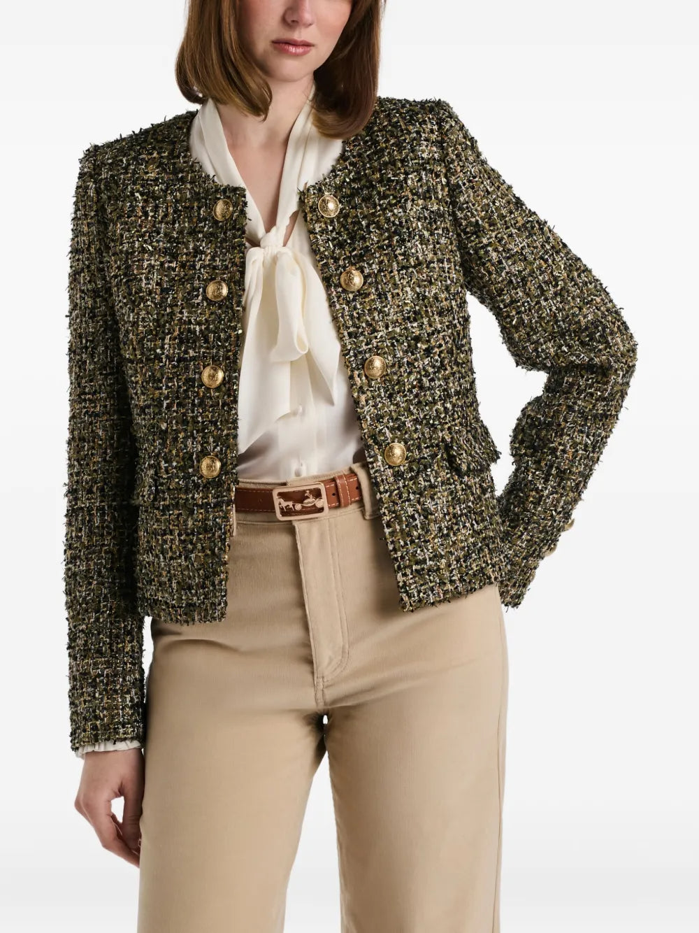 Bronze Tweed Long Sleeve Jacket