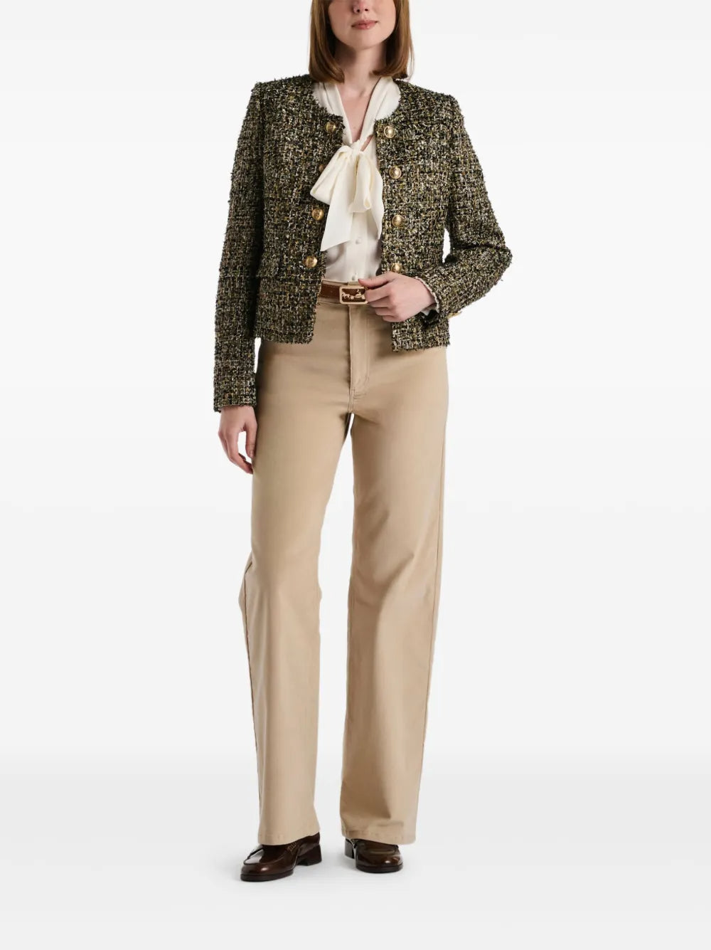 Bronze Tweed Long Sleeve Jacket