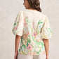 Botanical Print Border Print Blouse