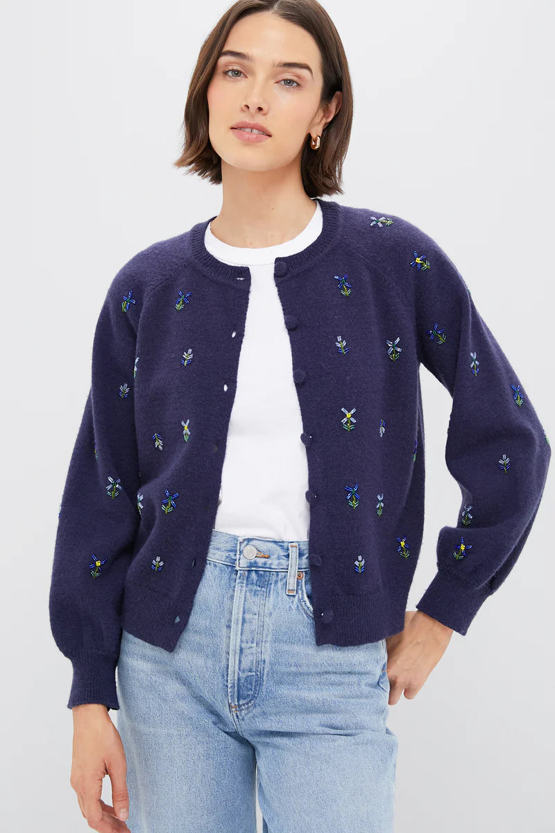 Multi Floral Embellishment Elsie Cardigan