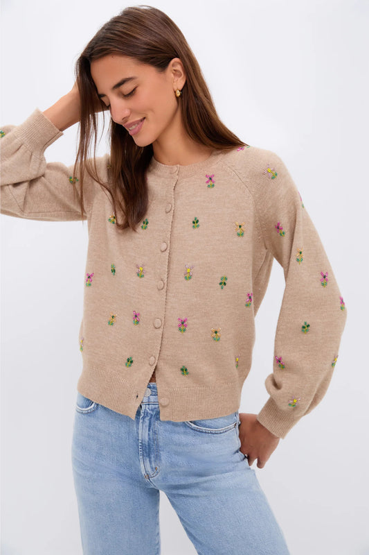 Multi Floral Embellishment Elsie Cardigan