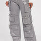 Time To Shine Foil Baggy Cargo Jeans