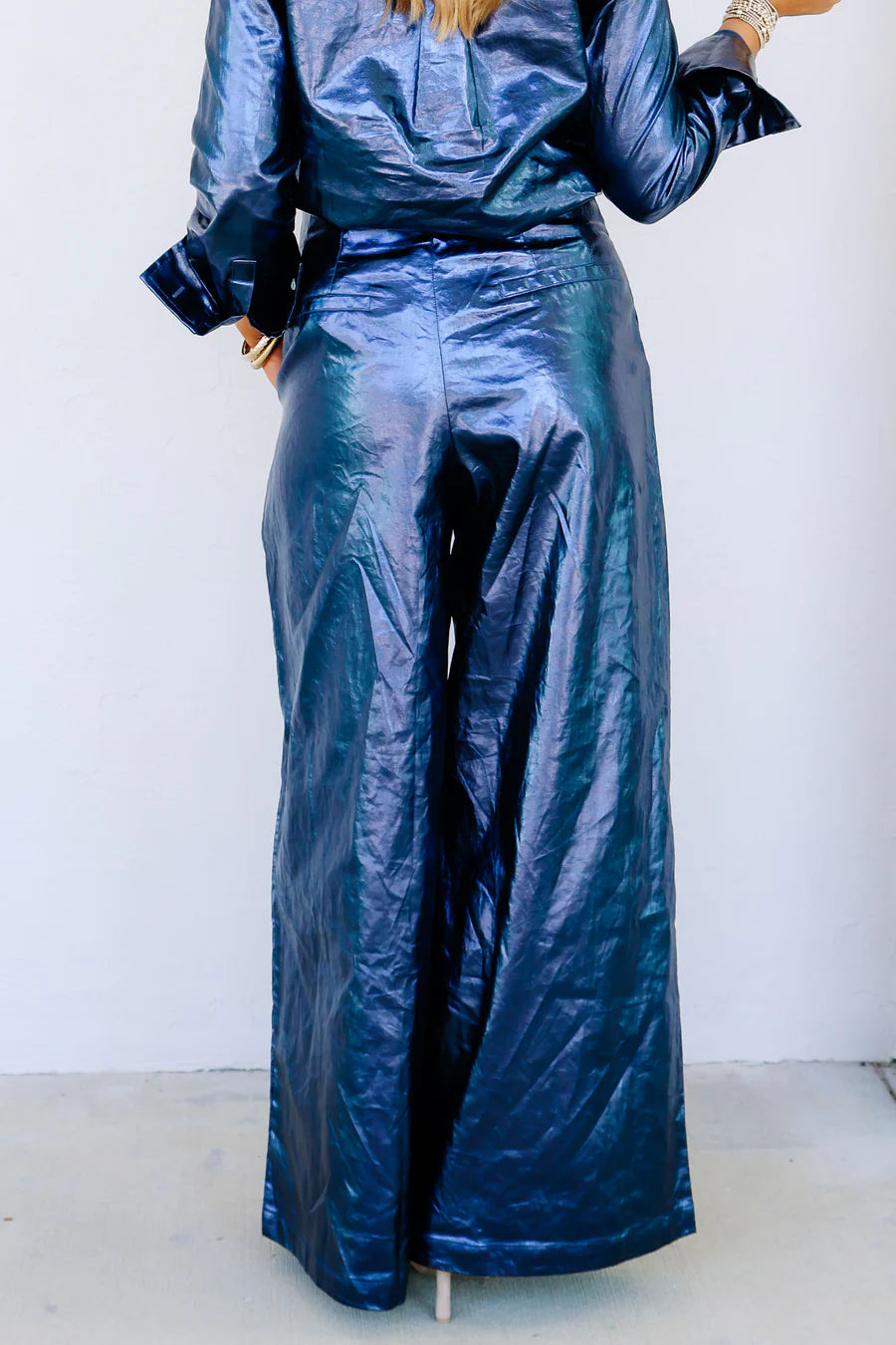 Culotte Dark Blue Linen Wide Leg Pant