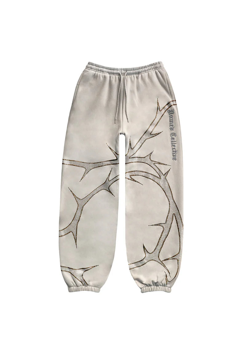 Rhinestone Zipper Hoodie and Pants Set