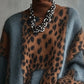 Leopard Print Turtleneck Sweater
