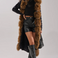 Warm Long Cardigan Coat With Fur