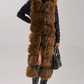 Warm Long Cardigan Coat With Fur