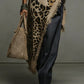 Coffee Leopard Asymmetric Knit Top
